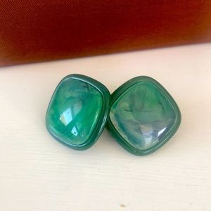 Vintage Avon Jade Green Earrings